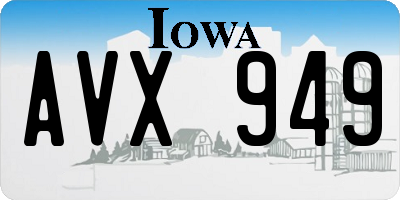 IA license plate AVX949