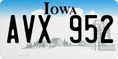 IA license plate AVX952
