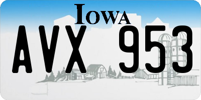 IA license plate AVX953