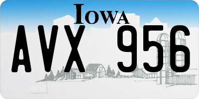 IA license plate AVX956