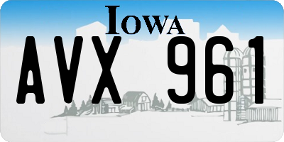 IA license plate AVX961