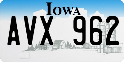 IA license plate AVX962