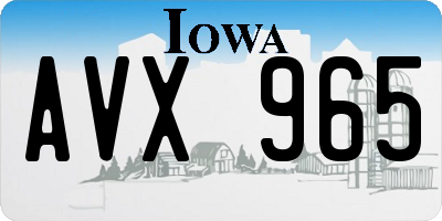 IA license plate AVX965