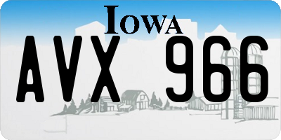 IA license plate AVX966