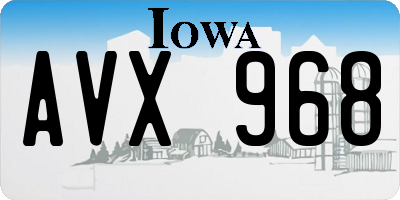 IA license plate AVX968