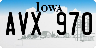 IA license plate AVX970