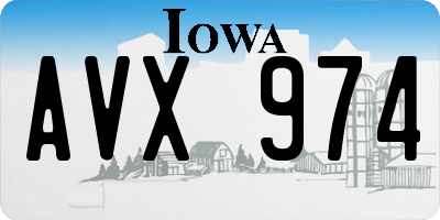 IA license plate AVX974