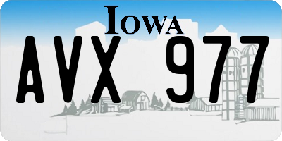 IA license plate AVX977