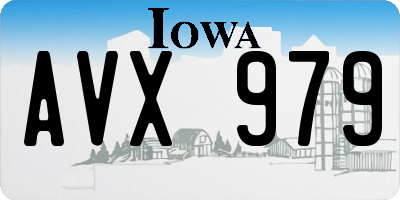IA license plate AVX979