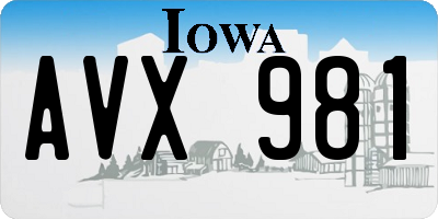 IA license plate AVX981