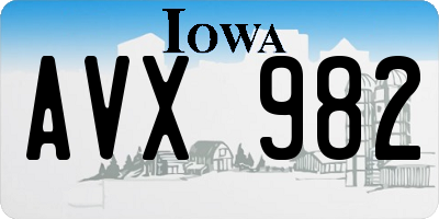 IA license plate AVX982