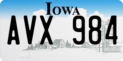 IA license plate AVX984