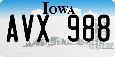IA license plate AVX988