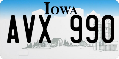 IA license plate AVX990