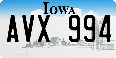 IA license plate AVX994