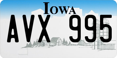IA license plate AVX995