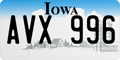 IA license plate AVX996