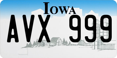 IA license plate AVX999