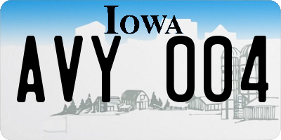 IA license plate AVY004