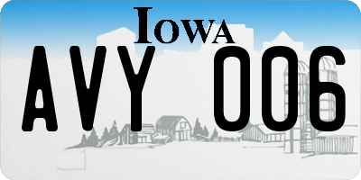 IA license plate AVY006