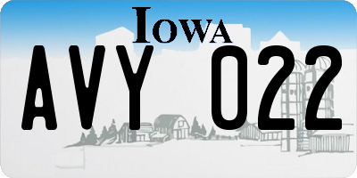 IA license plate AVY022