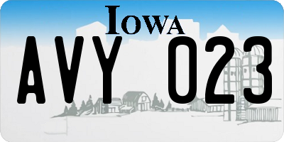 IA license plate AVY023