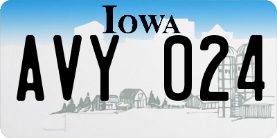 IA license plate AVY024