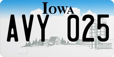 IA license plate AVY025