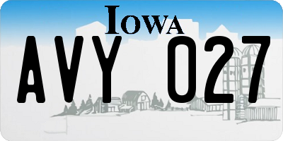 IA license plate AVY027