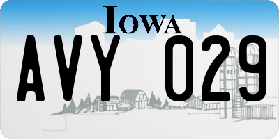 IA license plate AVY029
