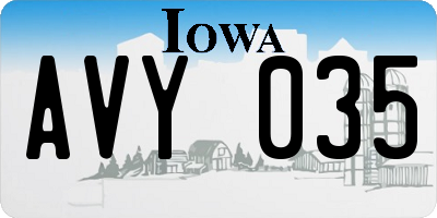 IA license plate AVY035