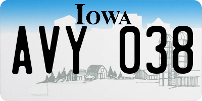 IA license plate AVY038