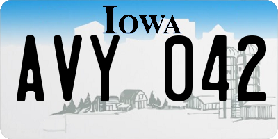 IA license plate AVY042