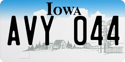 IA license plate AVY044