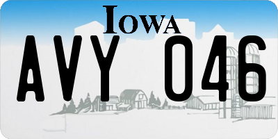 IA license plate AVY046