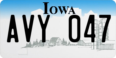 IA license plate AVY047