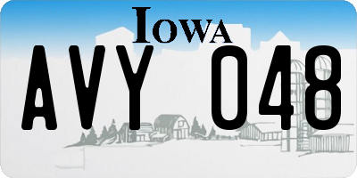 IA license plate AVY048