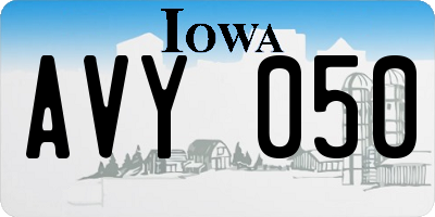 IA license plate AVY050