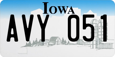 IA license plate AVY051