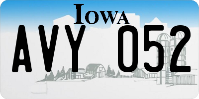 IA license plate AVY052