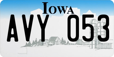 IA license plate AVY053