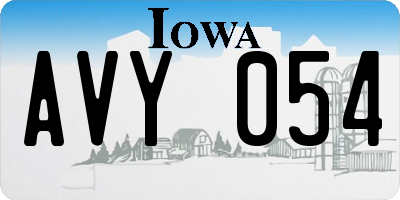 IA license plate AVY054