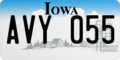 IA license plate AVY055