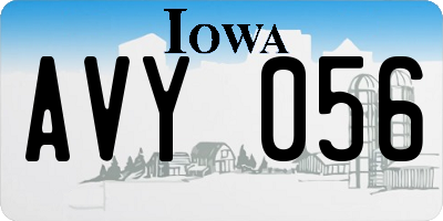 IA license plate AVY056