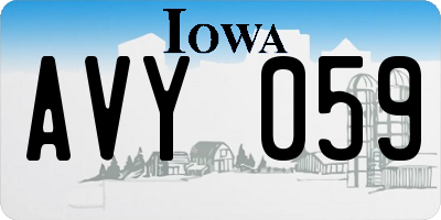 IA license plate AVY059