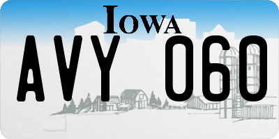 IA license plate AVY060