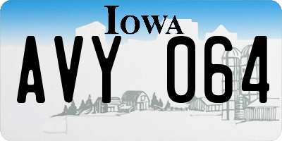 IA license plate AVY064
