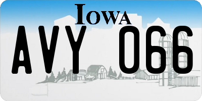 IA license plate AVY066