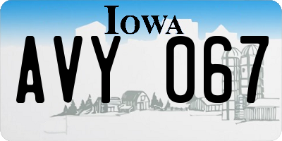IA license plate AVY067