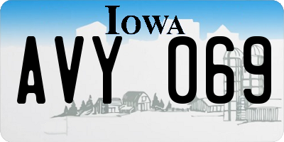 IA license plate AVY069